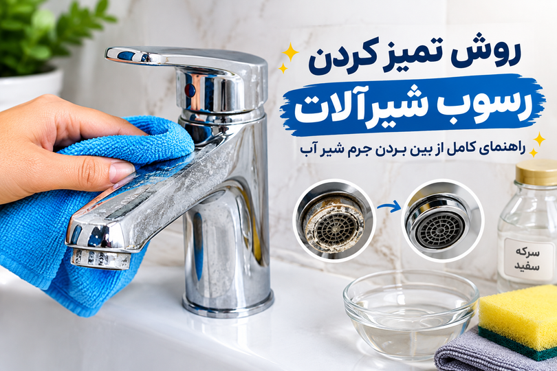 روش تمیز کردن رسوب شیرآلات؛ راهنمای کامل جرمگیری شیر آب